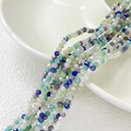 Gros plan de perles d'opale facettées de 2 à 4 mm pour bijoux DIY sur un bol en céramique - 120 pcs/rang (3,5 mm) / Mélange Couleurs Morandi (3#)