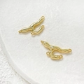 Close-up of gold-plated fluid lava-style connectors with four loops for DIY jewelry making - 18k Gold 4-Ring Molten Lava Connector Rod (3#)