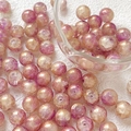 Close-up of 10mm crackle glass beads in purple and champagne gold for DIY jewelry making - Style 2 / 10 Pieces Pack / Purple Gold Gradient
