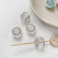 Gros plan de perles en cristal facetté avec anneaux de strass pour bijoux DIY - Bleu Clair Style 1