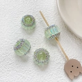 Détail de perles de cristal vert clair avec bord en strass pour la création de bijoux - Vert Clair Style 4