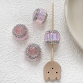 Vue macro de perles roses serties de strass pour la création de bijoux DIY et loisirs - Rose Style 6