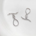 Vue macro du fermoir à bascule OT infini en argent 925 pour la création de bijoux DIY - Style Infini / 2# Or Blanc (Prix Unitaire)