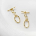 Gros plan sur le fermoir à bascule OT en cuivre plaqué or 14 carats pour bijoux DIY - 5# Or 18K (Prix Unitaire)
