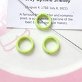 Macro shot of light green macaron flower beads being threaded for DIY jewelry making - Light Green Round Ring (6#)