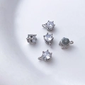 Detailopname van zilveren kroonhangers met zirkonia voor het maken van DIY sieraden - 1# (Heldere Zirconia)
