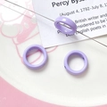 Macro shot of light purple smooth alloy flower beads with holes for DIY jewelry making - Lavender Round Ring (8#)