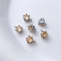 Macro-detail van champagne zirkoon hangers met zilveren kroonzetting voor DIY-sieraden maken - 2# (Champagne Zirconia)