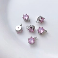 Gedetailleerde weergave van roze zirkoon kroonbedels voor het maken van DIY-sieraden - 3# (Roze Zirconia)