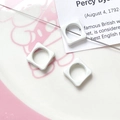 Macro shot of white square beads with round holes for DIY necklace and bracelet crafting - White Square (9#)