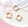 Macro view of macaron flower square resin beads for DIY jewelry making and handmade crafts - Light Apricot Square (10#)