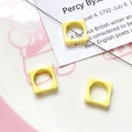 Macro shot of yellow square enamel flower beads for DIY jewelry making and handmade crafts - Yellow Square (12#)
