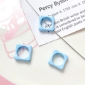 Macro shot of light blue square floral spacer beads with large holes for DIY jewelry - Light Blue Square (13#)