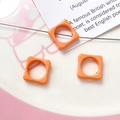 Macro shot of orange square flower beads with smooth glaze for DIY jewelry making - Orange Square (15#)