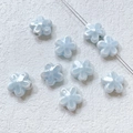 Detailed view of light blue ceramic clover beads with a pearlescent finish for DIY jewelry - 4# Light Blue Flower