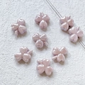 Macro shot of iridescent lavender clover ceramic beads for DIY jewelry making and crafts - 6# Purple Clover