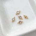 5er-Set 14k vergoldete Zirkonia-Verbinder für DIY-Schmuckherstellung und Armbänder - Weiß