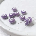 Macro shot of purple ceramic donut beads for DIY jewelry making on white tray - Purple (5#)