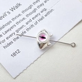 Macro shot of silver cat head jewelry bead with pink devil eye on leather backdrop - 1# Pink Single Eye Monster (D4171)