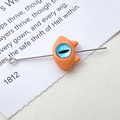 Close-up of funny orange cat monster spacer bead with blue eye for DIY jewelry making - 5# Blue Single Eye Monster (D4171)