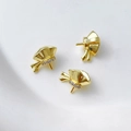 Macro detail of gold-plated bow-shaped jewelry pendants with cubic zirconia inlay - Bowknot Money Bag Design K-Gold (Style 1 - Sold Individually)