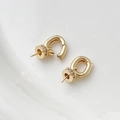 Dettaglio di fermagli in oro 14k con zirconi per creazioni fai-da-te di gioielli con perle - Connettore per Ciondolo con Perno (Stile 1) / Oro