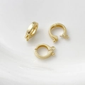 Dettaglio della chiusura a molla in oro 14k con zircone per creazione gioielli - Chiusura Tonda Universale (Stile 3) / Oro