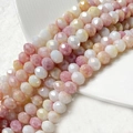 Dettaglio di perle sfaccettate da 8 mm in colori pastello per creazione di gioielli fai-da-te - Confezione da 10 / Mix Rosa e Giallo (2#)