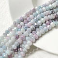 Dettaglio perline sfaccettate da 8 mm in colori gelato per creazione di gioielli fai-da-te - Confezione da 10 / Mix Viola e Blu (6#)