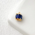 Dettaglio del ciondolo in zircone blu scuro con placcatura in oro 14k per creazione gioielli - Blu Scuro Tondo (13# 18k)