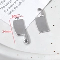 Détails de breloques couperet argenté de 24 mm pour bijoux DIY avec dimensions - Couteau de Cuisine (2#)