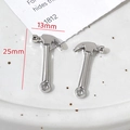 Vue détaillée de pendentifs marteau argentés 25x13mm pour création de bijoux DIY - Marteau à Boule (8#)