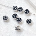 Close-up of DIY smile face beads on metal wire for handmade jewelry making - 15# Silver Tone