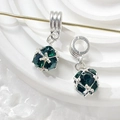 Macro view of a dark green zircon ball pendant charm for DIY jewelry making - Style 6 (Dark Green Rhinestone)