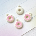 Macro view of colorful donut pendants for DIY jewelry making with closed loops - Pink Donut (1#)