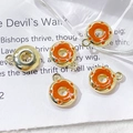 Macro shot of colorful donut charms in orange and gold for DIY jewelry making - K-Gold Orange Donut (6# K-Gold Single Price)