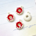 Macro detail of colorful doughnut alloy charms with enamel drip finish for DIY jewelry - Red Donut (5#)