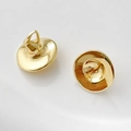 Detailed view of mushroom-shaped gold plated metal charms for DIY jewelry making - Small / Gold