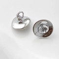 Macro shot of silver mushroom domed metal shank buttons with smooth polished finish - Small / Silver