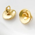 Macro shot of 18k gold plated wizard hat bowl pins for baroque pearl jewelry DIY - Large / Gold