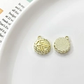 Detail of golden Fu character charms with scalloped edges for DIY jewelry making - Universal Specification / Gold Fortune Mooncake (1#)