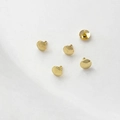Close-up of five 18k gold-plated pearl stud stoppers for DIY baroque jewelry making - K Gold