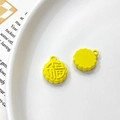 Detail of yellow rabbit mooncake charms with Fu character for DIY jewelry making - Universal Specification / Bright Yellow Fu Character Mooncake (11#)