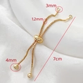 Detail of 14k gold-filled adjustable box chain with sizing slider on white silk - 18K Gold Short Style
