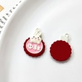 Detailed view of alloy moon rabbit pendant with Mid-Autumn festival motif and red texture - Universal Specification / Pink White Mid-Autumn Rabbit (25#)