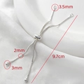 Macro detail of 2mm silver box chain with 3mm adjustable slider bead for DIY bracelets - Silver Long Style