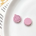 Pink mooncake alloy pendant with flower relief for DIY jewelry making accessories - Universal Specification / Pink Flower Moon Full Mooncake (16#)