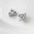 Macro view of micro-pasted zircon clover pins for baroque pearl jewelry making - Clover Style (8#)