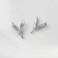 Polished silver bunny ears accessories with zircon inlay for jewelry making - Rabbit Ear Style (12#)