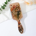 Spazzola vintage con fiori e farfalle e cuscinetto massaggiante per capelli - Fiore